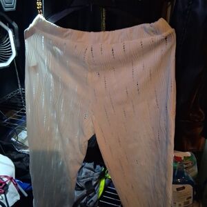 White Textured Pants